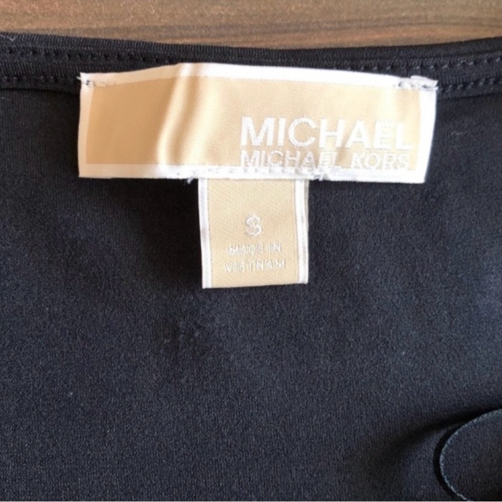 Michael Kors Blue Sheath Dress with Cuffed Sleeves - Picture 5 of 12